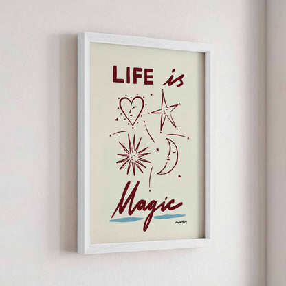 Nephthys Illustrated Poster, Life is Magic - A4