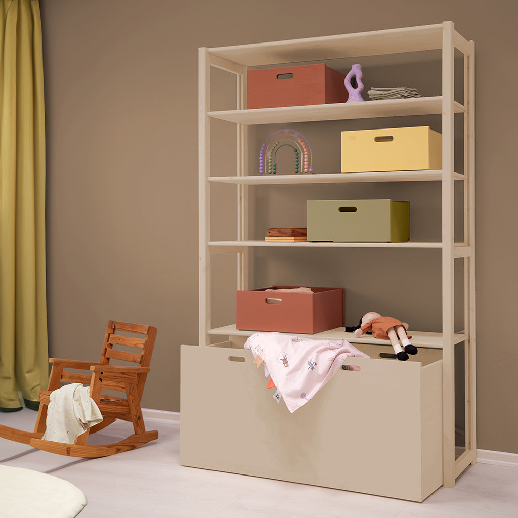 By Aulum Lodbjerg stigereol med opbevaringskasse, H: 179 / H: 198 x B: 113 cm - Sand