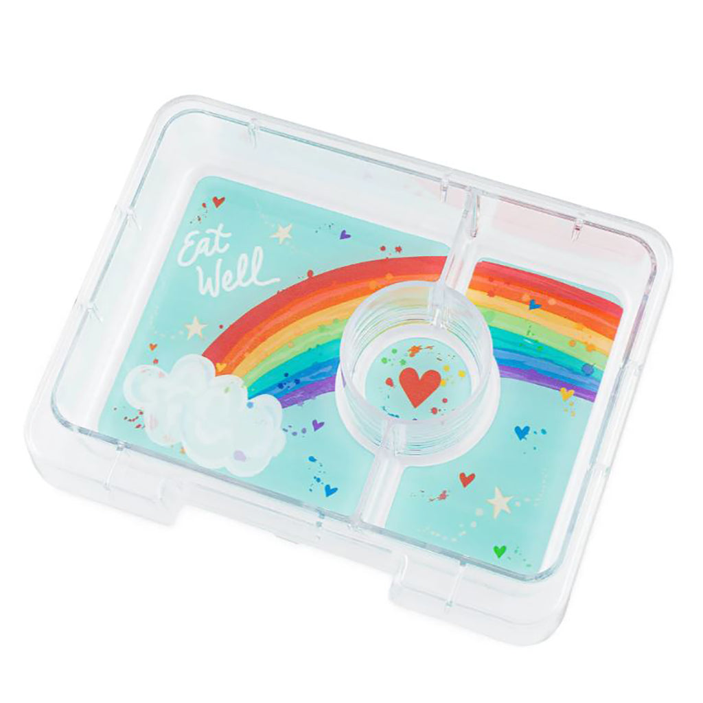 Yumbox madkasse m. 3 rum, Snack - Miami Aqua / Rainbow