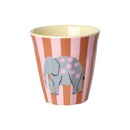 Rice Melamine Cups, Fun Fair Print, Set of 6, Small - Pink