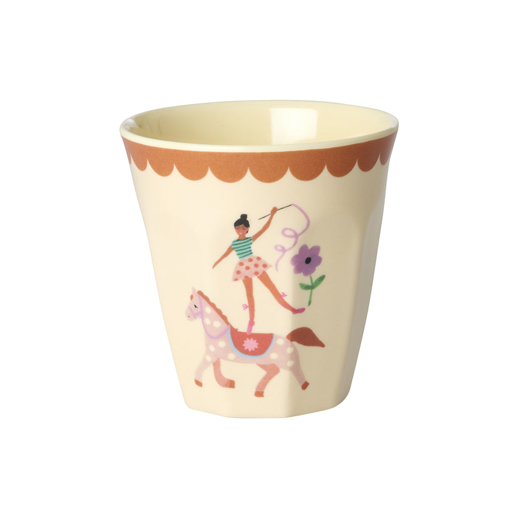 Rice Melamine Cups, Fun Fair Print, Set of 6, Small - Pink
