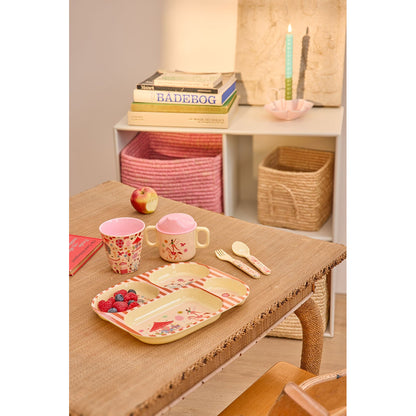 Rice melamin børnekop, Medium, Fun fair print - Pink