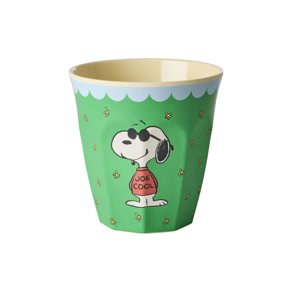 Rice melamin børnekop, Medium, Snoopy - Green