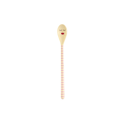 Rice Melamine Latte Spoon, Set of 3 - Pink and Red Stripes