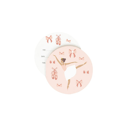My Little Day runde invitationer, 8 stk. Ballerina