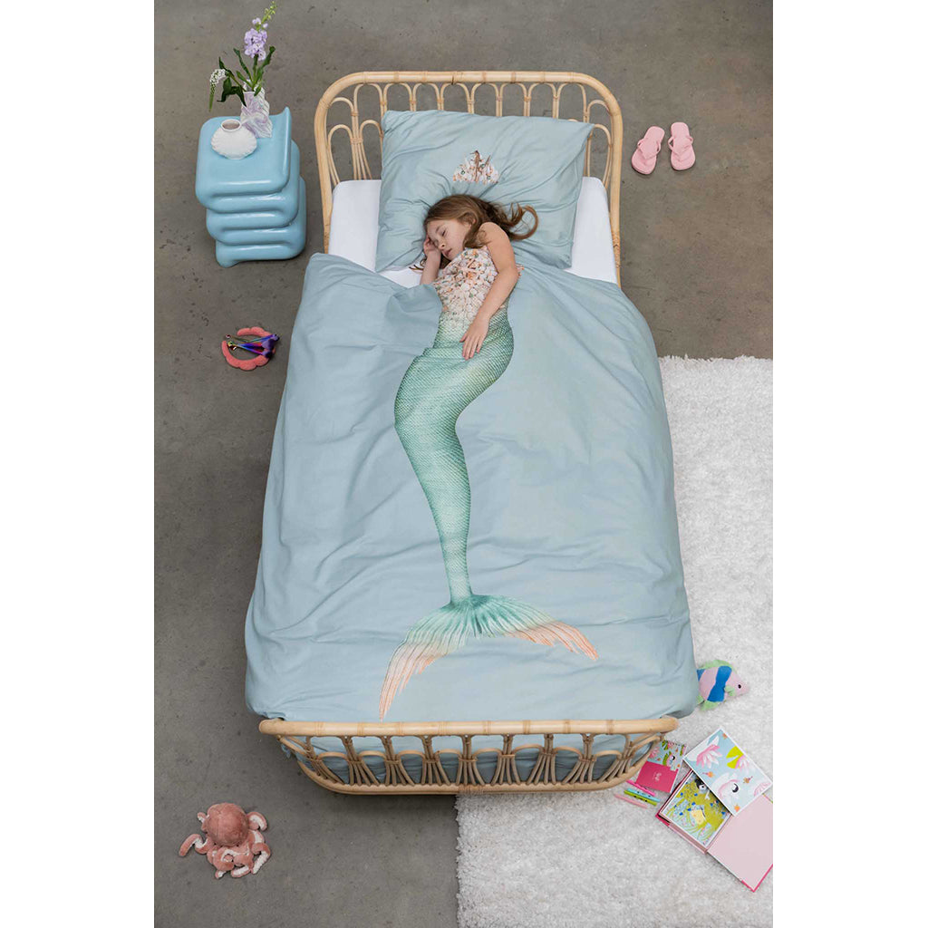 Snurk Adult Bedding, Organic - Mermaid Aqua