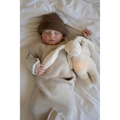 Moonie 2.0, Organic Humming Bunny with Pink Noise and Lamp - Cappuccino