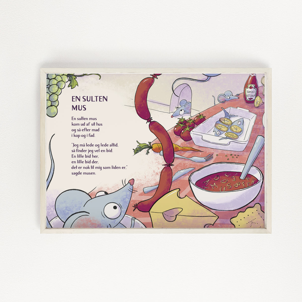 Onion Skin plakat, En sulten mus - 30 x 40 cm