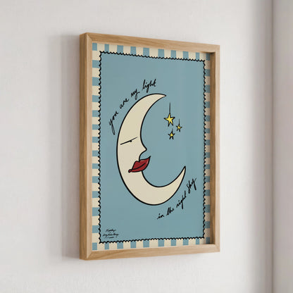 Nephthys Illustrated Poster, You Are My Light in the Night Sky - A4