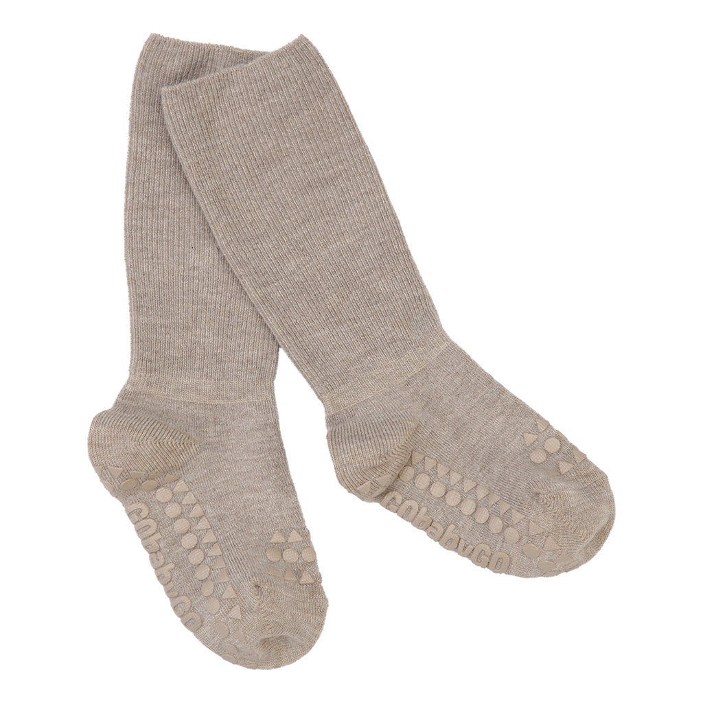 GoBabyGo Bamboo Non-Slip Socks with Rubber Grips – Sand