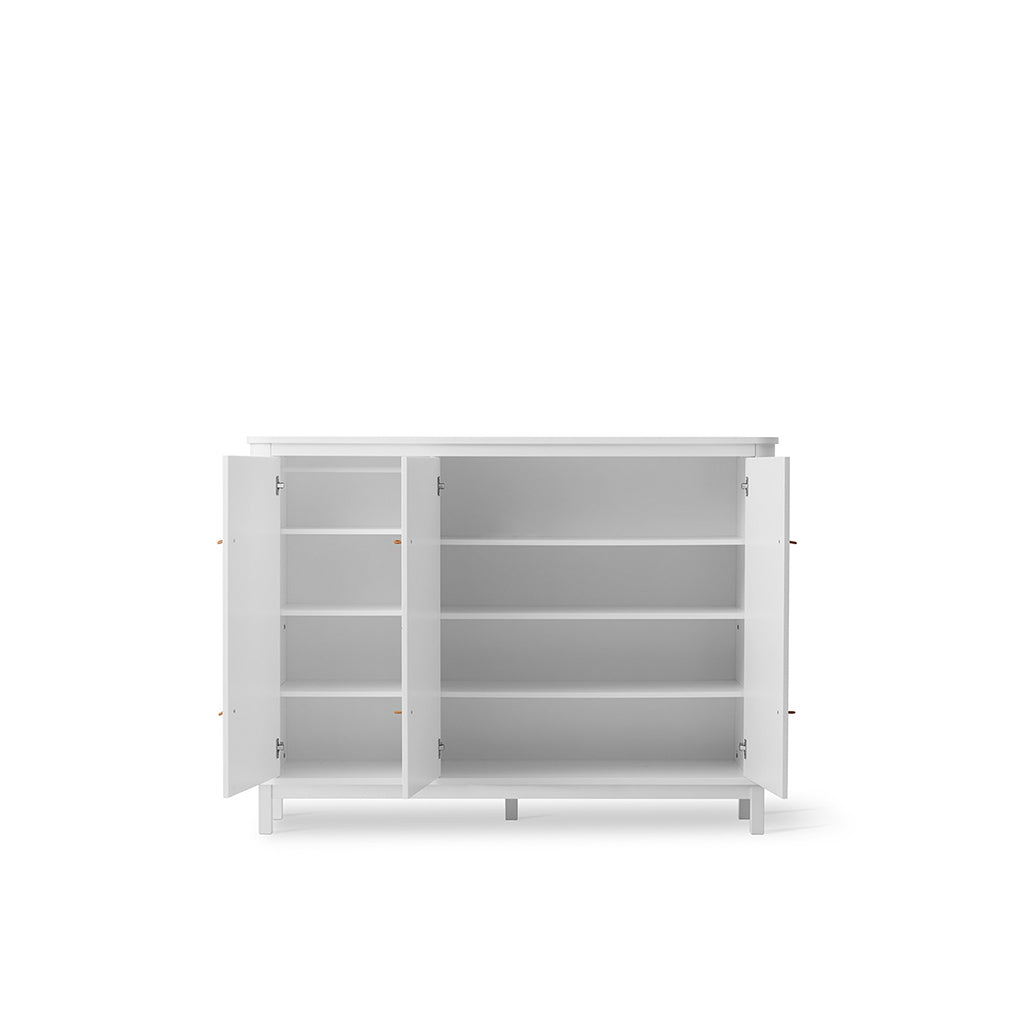 Oliver Furniture Wood Multi-Cabinet with 3 Doors, White