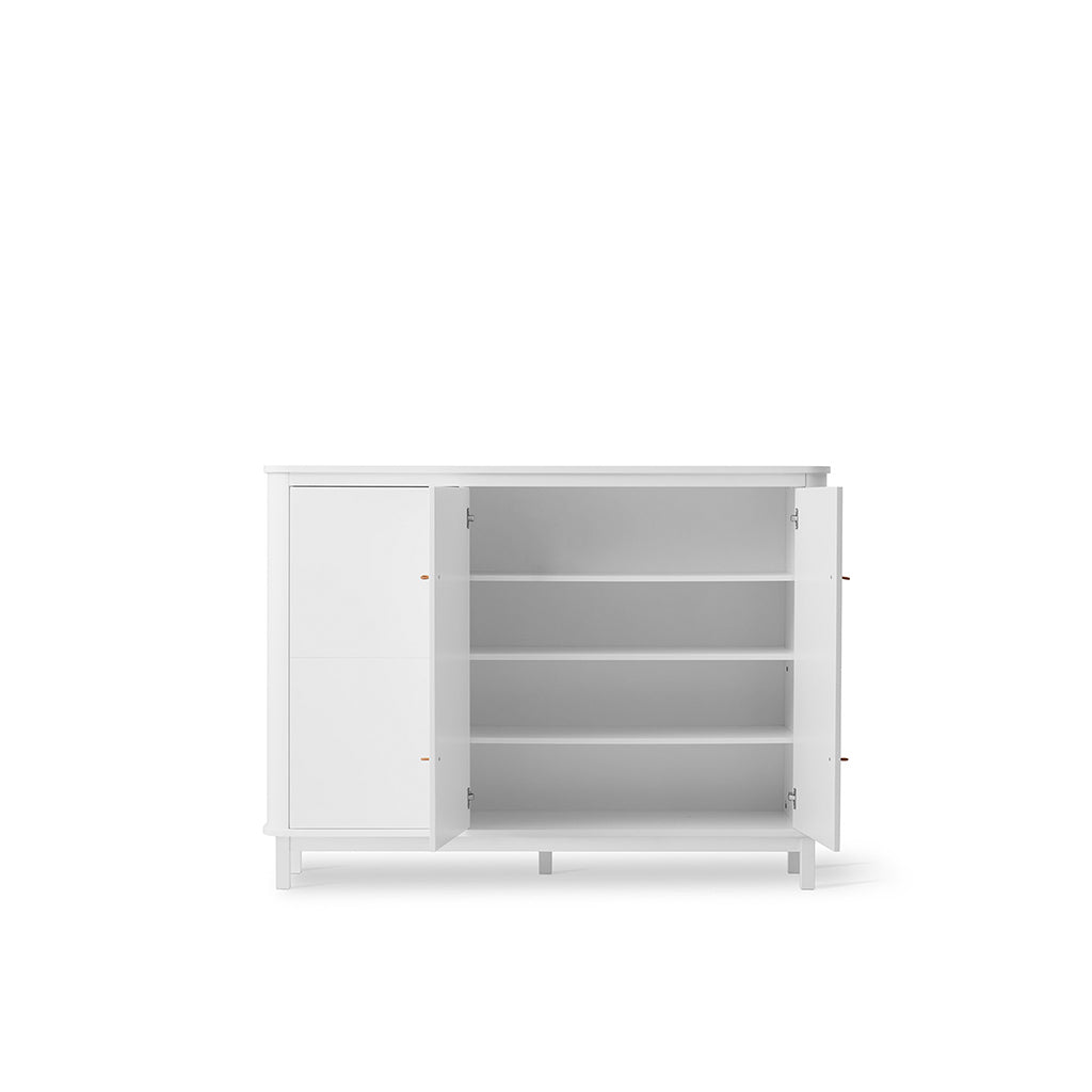 Oliver Furniture Wood Multi-Cabinet with 3 Doors, White
