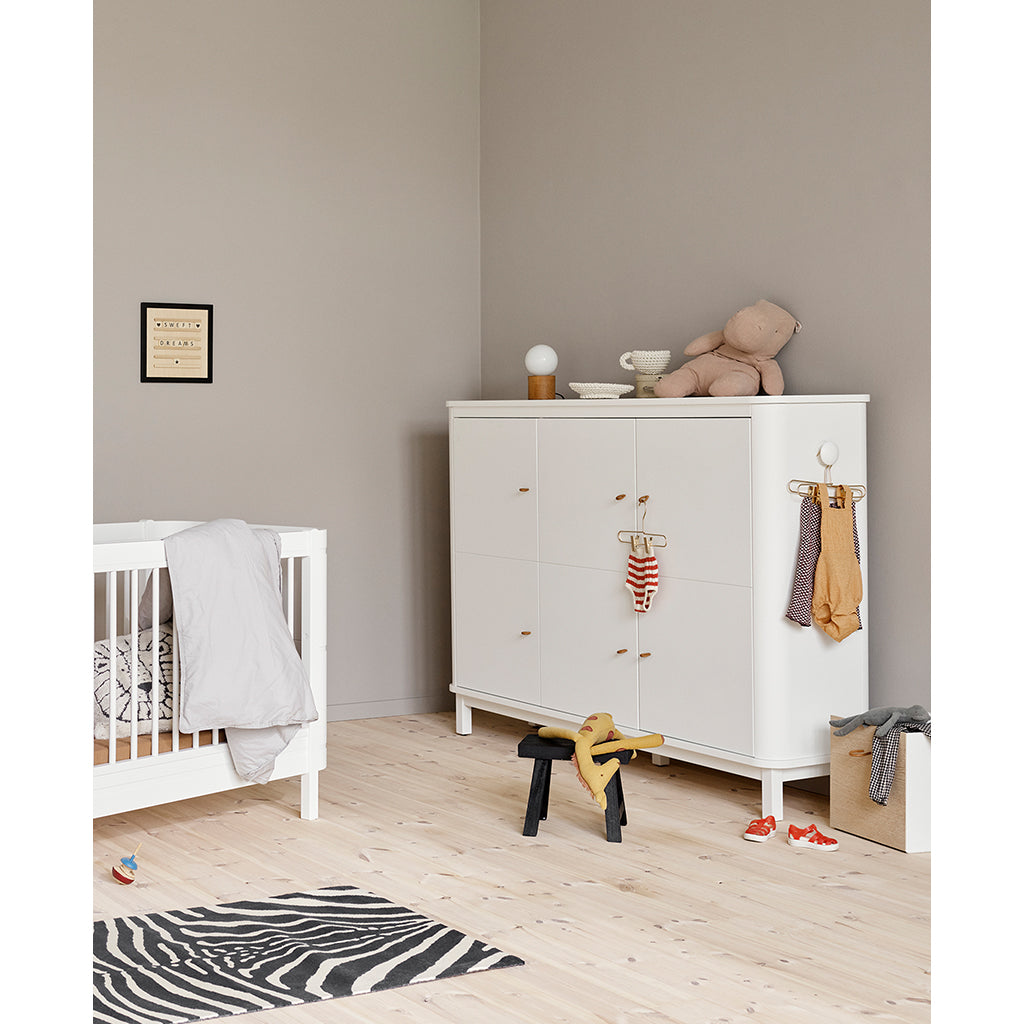 Oliver Furniture Wood Multi-Cabinet with 3 Doors, White