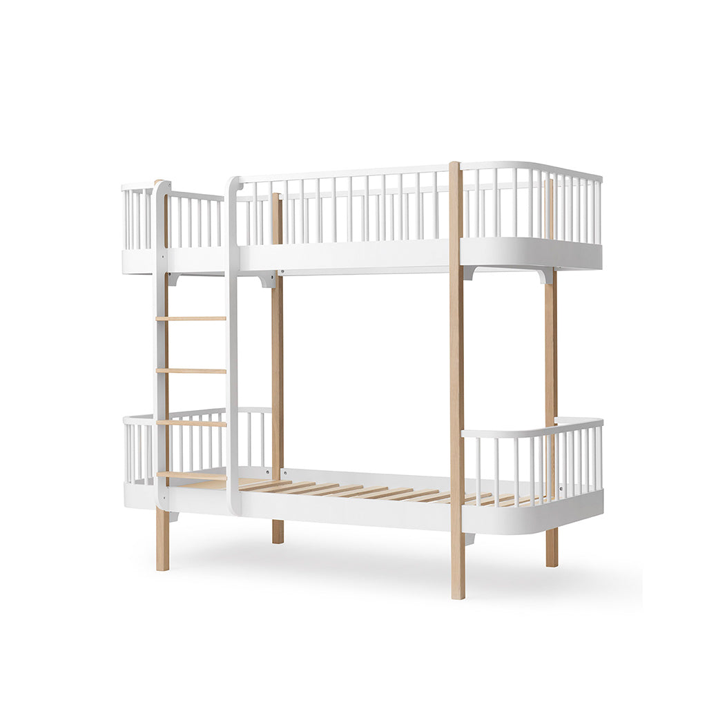 Oliver Furniture, Wood Original, Bunk Bed - White/Oak with Front Ladder