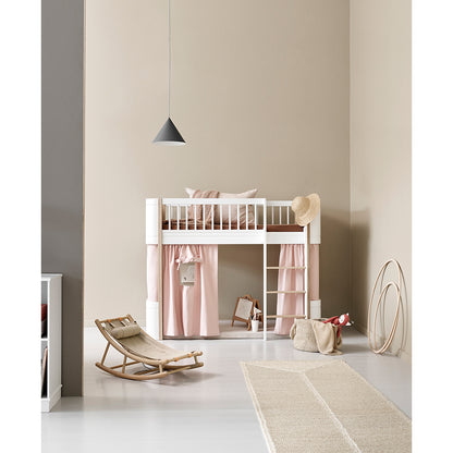 Oliver Furniture Wood forhæng til Original køjeseng og halvhøj seng, Rosa (128 cm)