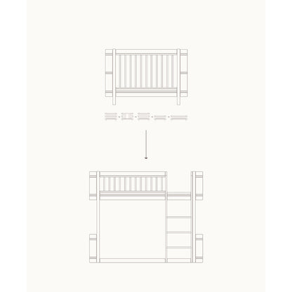 Oliver Furniture, Conversion Kit, from Wood Mini+ Crib to Mid-Height Bed - White/Oak