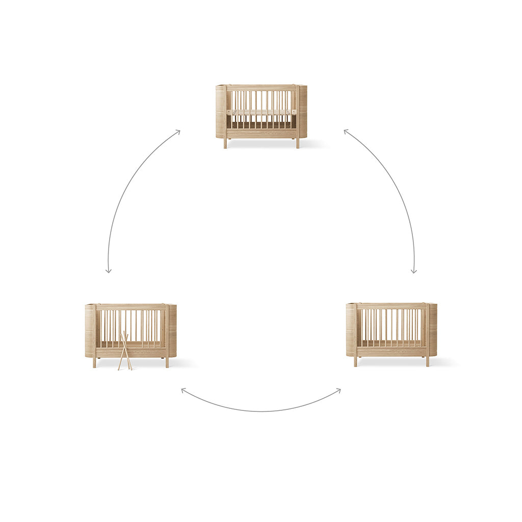 Oliver Furniture, Wood Mini+ Crib excl. Junior Kit - Oak