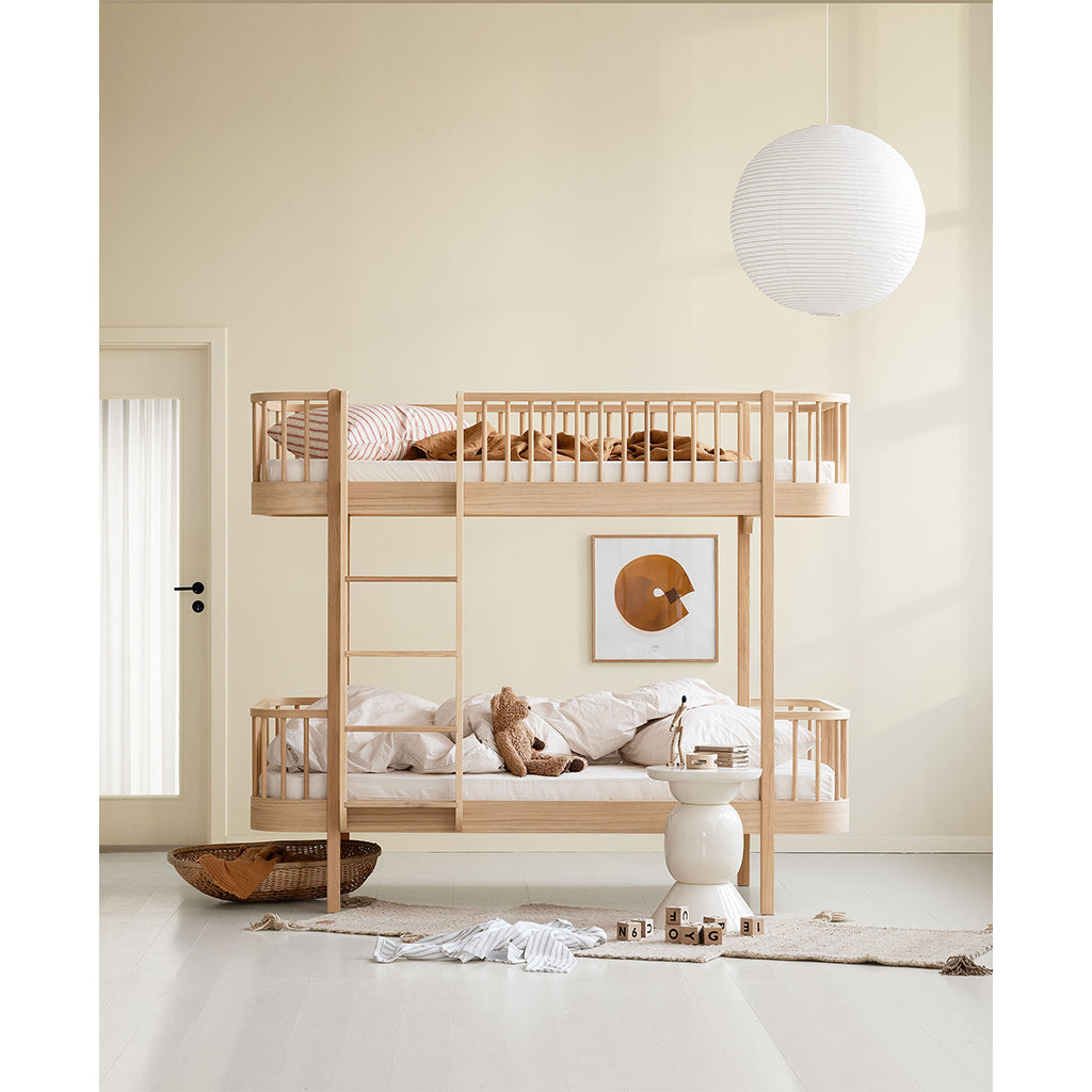 Oliver Furniture, Wood Original, Bunk Bed - Oak with Front Ladder