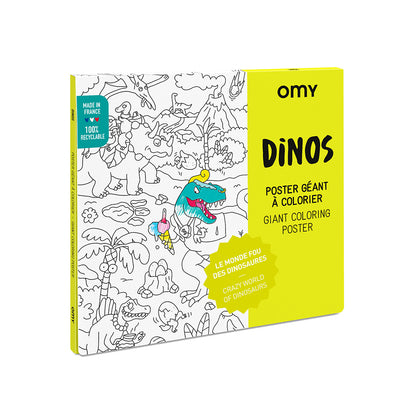 Omy Large Poster for Coloring, 70 x 100 cm - Dinos