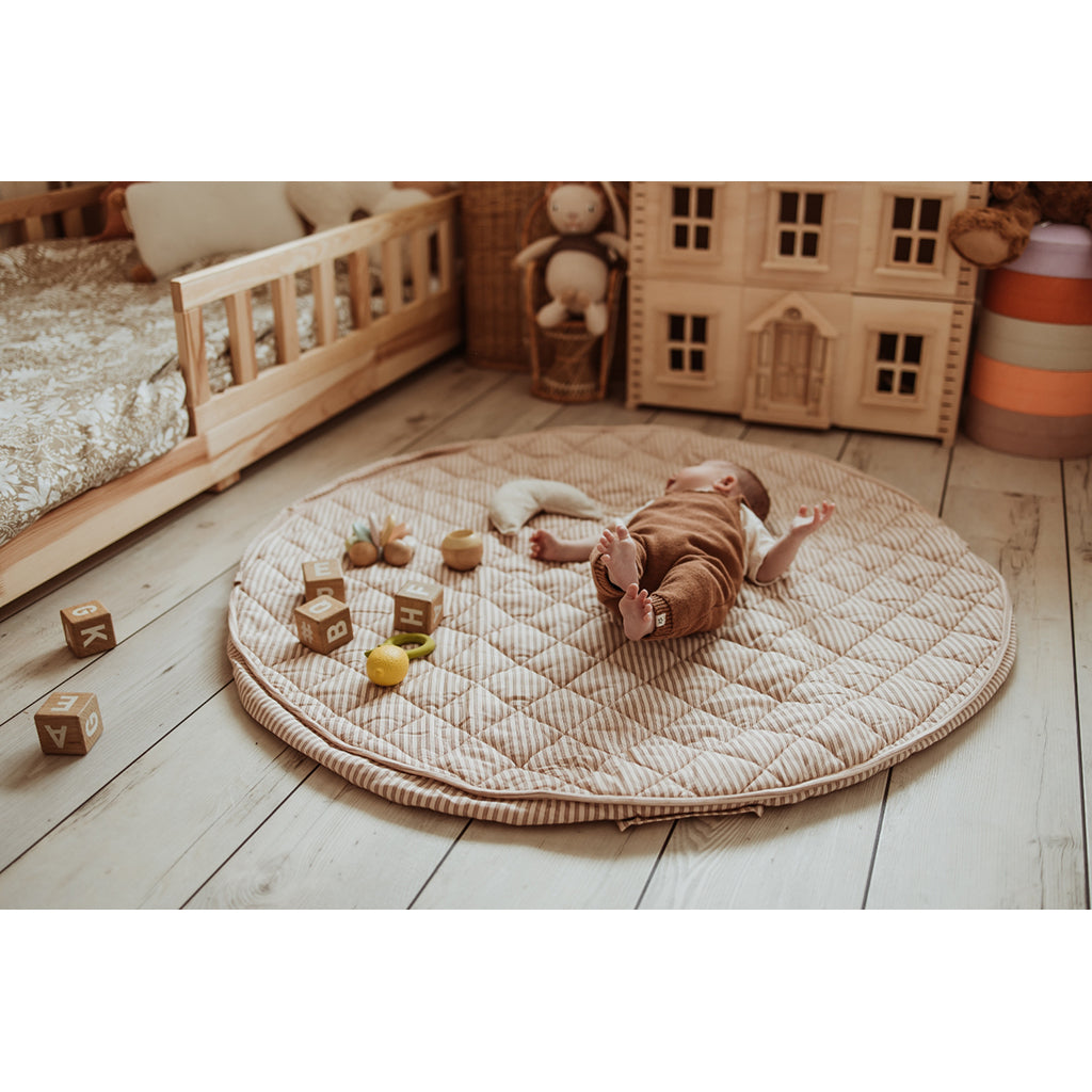 Play&amp;Go 2-in-1 Baby Blanket, Organic - Stripes Brown