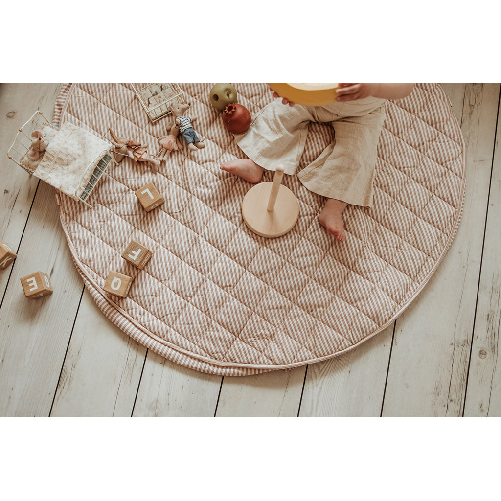 Play&amp;Go 2-in-1 Baby Blanket, Organic - Stripes Brown