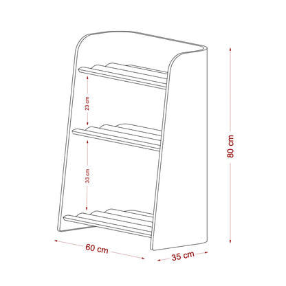 Curve-Lab Bookcase for Kids, Curvy Bookcase - Oak
