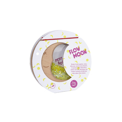 Petit Boum Sensory Toy, Wooden Moon with Liquid and Glitter – Sensory Moon