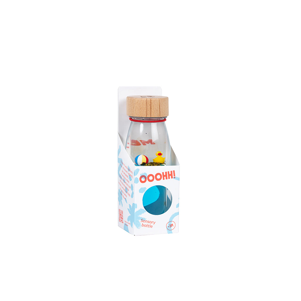 Petit Boum Move sanselegetøj, Flaske m flydende figurer - Move Ducky