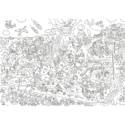 Omy Large Poster for Coloring, 70 x 100 cm - Dinos