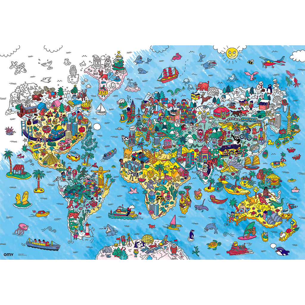 Omy Large Coloring Poster, 70 x 100 cm - Atlas