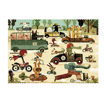 Londji Pocket Puzzle, Vroom Vroom - 50 Pieces