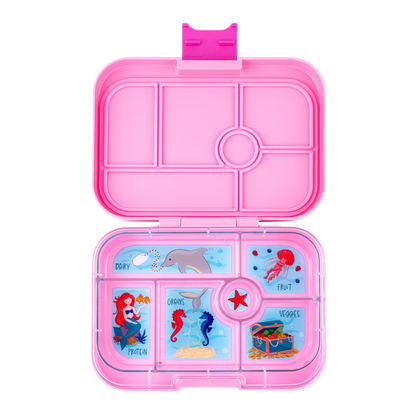Yumbox Lunchbox with 6 Compartments, Original - Power Pink / Mermaid Tray