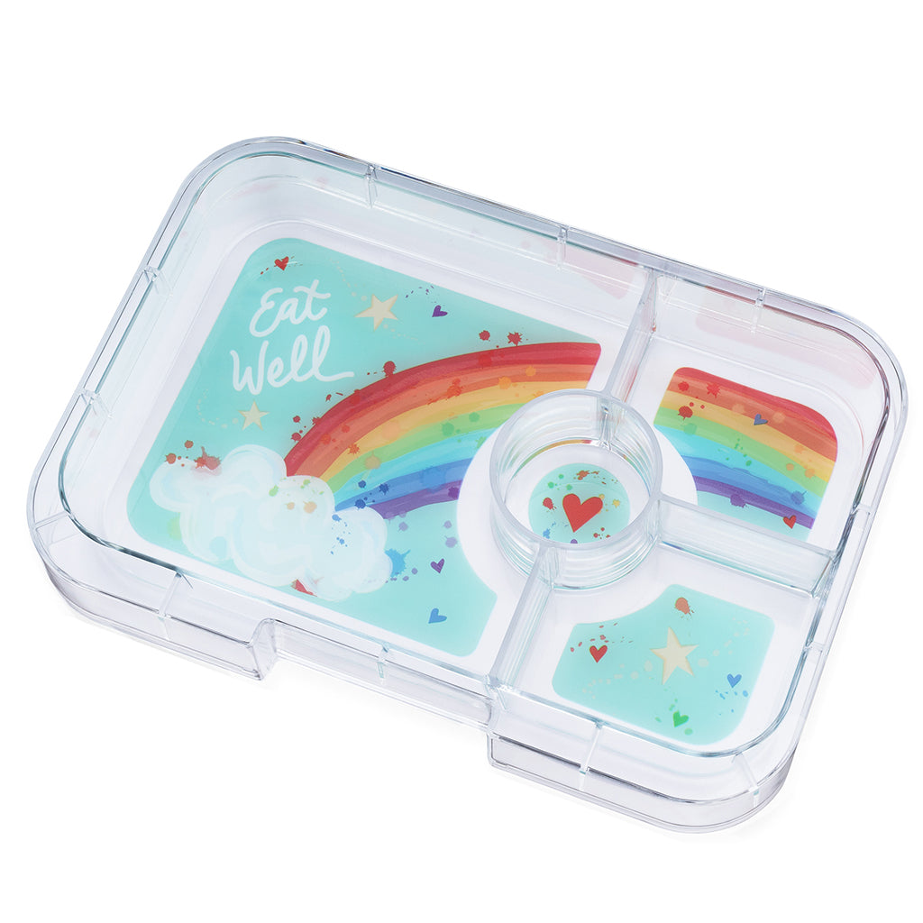 Yumbox XL Lunchbox with 4 Compartments, Tapas - Capri Pink/ Rainbow Tray