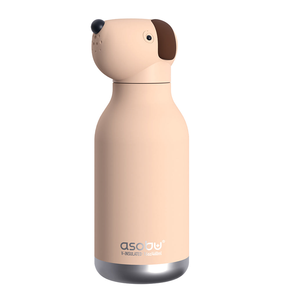 Asobu Bestie Animal Thermal Water Bottle, 460 ml - Brown Dog