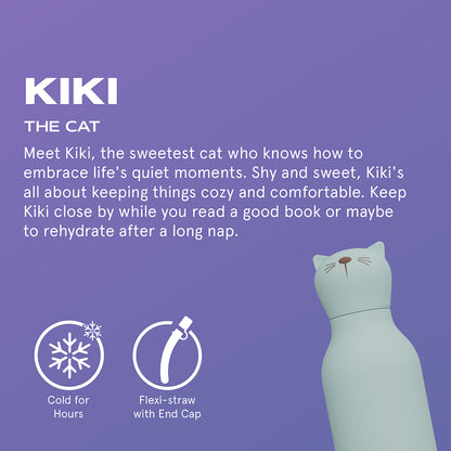Asobu Bestie Animal Thermal Water Bottle, 460 ml - Cat
