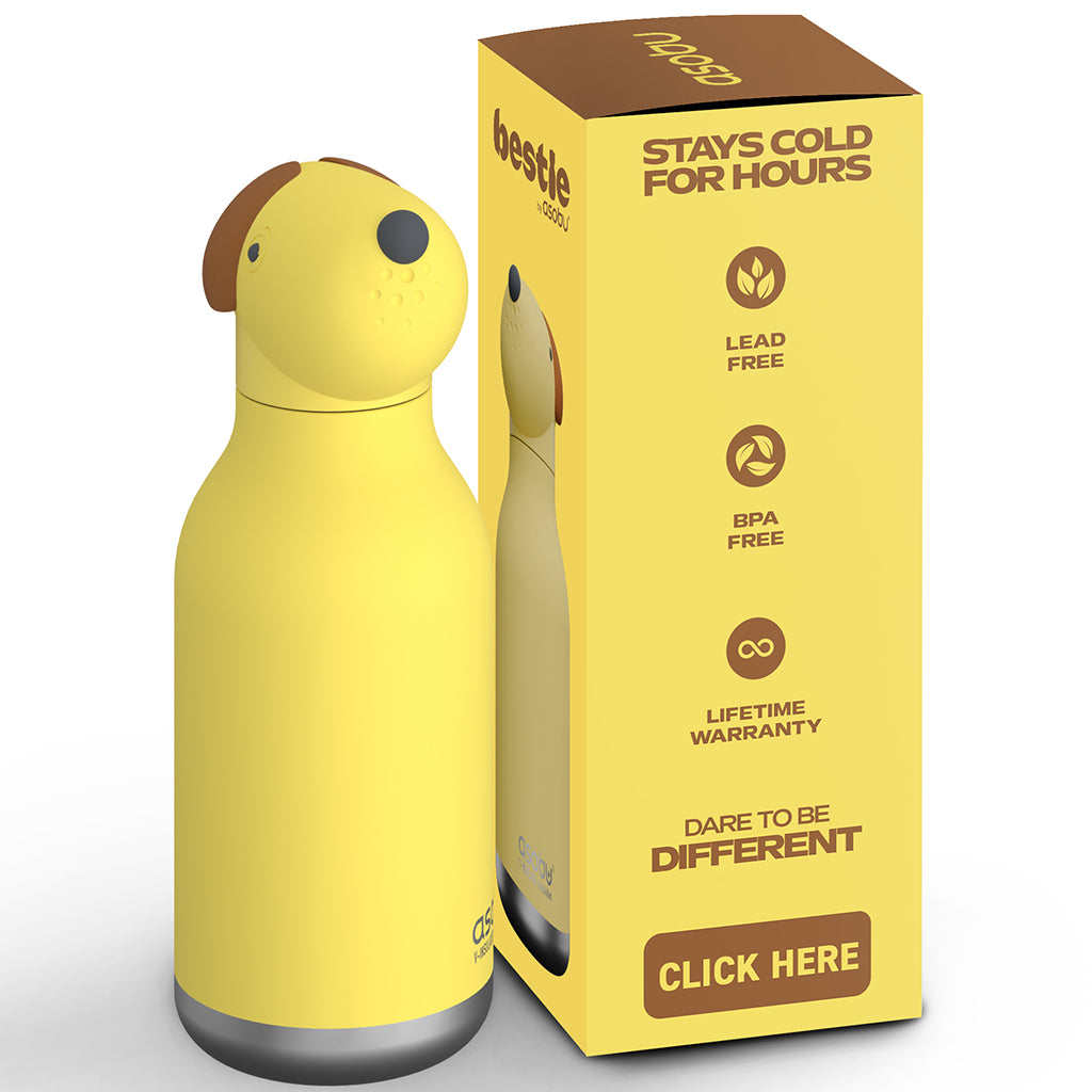 Asobu Bestie Animal Thermal Drinking Bottle, 460 ml - Dog