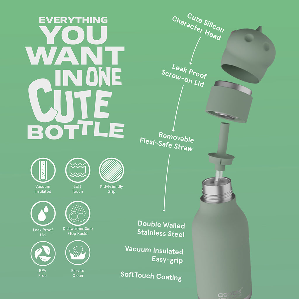 Asobu Bestie Animal termo drikkedunk, 460 ml. - Dinosaur
