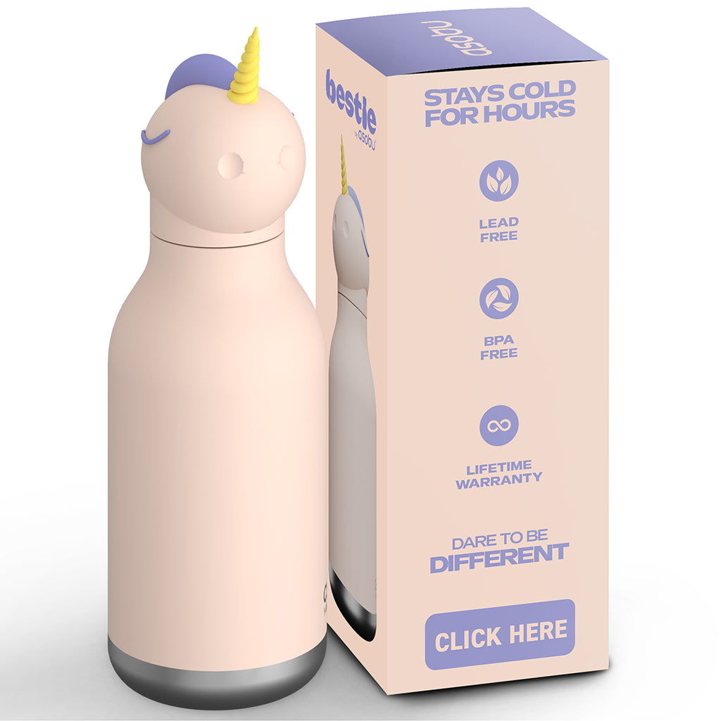 Asobu Bestie Animal termo drikkedunk, 460 ml. - Enhjørning