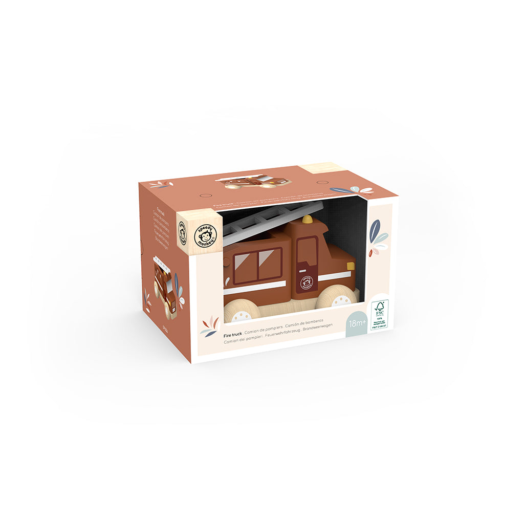 Speedy Monkey Wooden Fire Engine
