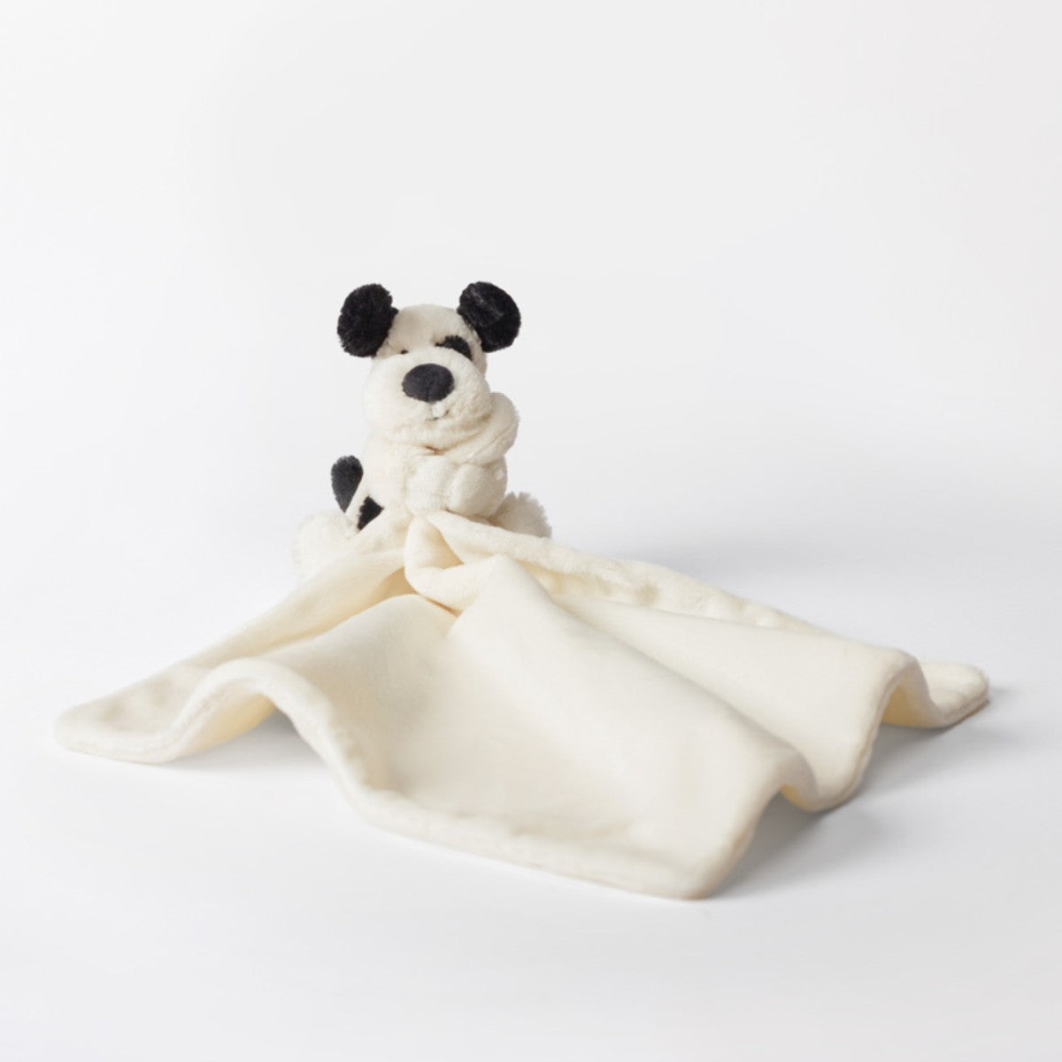 Baby Jellycat bamse, Bashful nusseklud - Sort/creme hund