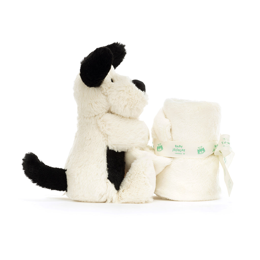 Baby Jellycat bamse, Bashful nusseklud - Sort/creme hund