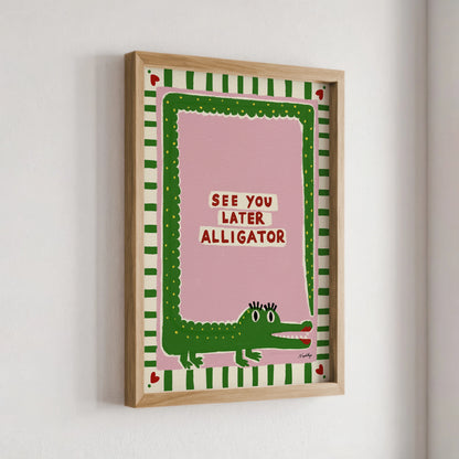 Nephthys Illustrated Poster, See You Later Alligator - A4