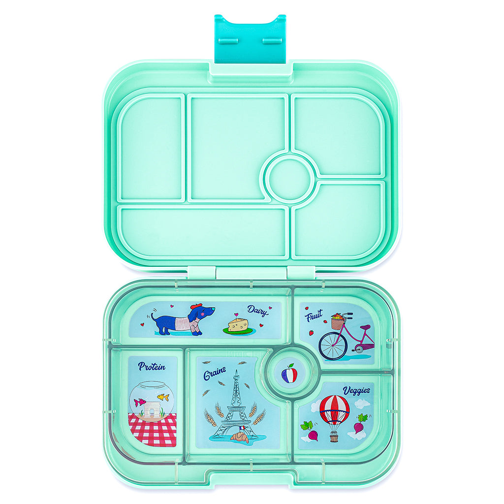 Yumbox Lunchbox with 6 Compartments, Original - Serene Aqua / Paris Tray