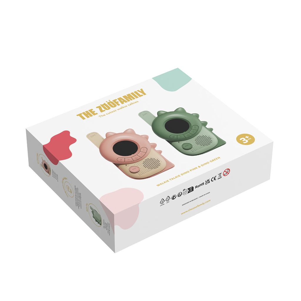 The ZooFamily, Zoo Walkie Talkie for Kids, Ages 3 and Up - Dino Pink and Green