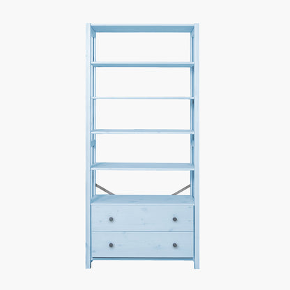 By Aulum Vangså ladder shelf with storage, H: 179 x W: 83 cm - Himalayan Blue