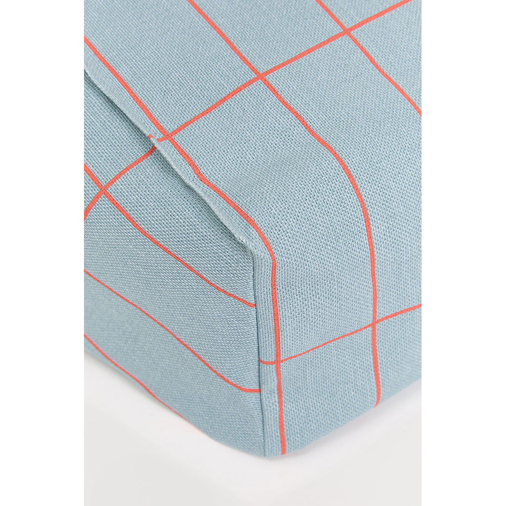 Nobodinoz Vibes Bean Bag Armchair, Blue Red Grid