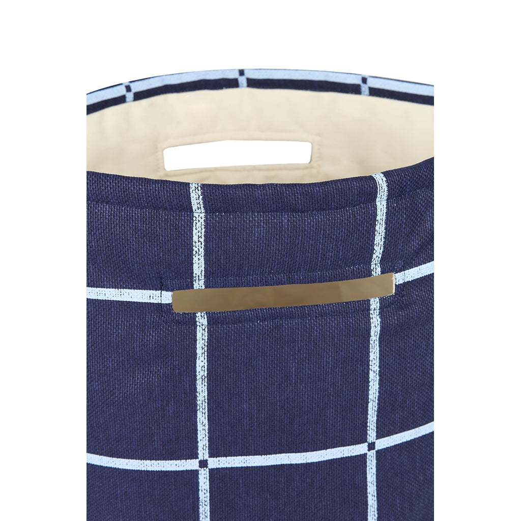 Nobodinoz Vibes opbevaringskurv, large - Navy blue windowpane