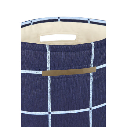 Nobodinoz Vibes opbevaringskurv, large - Navy blue windowpane