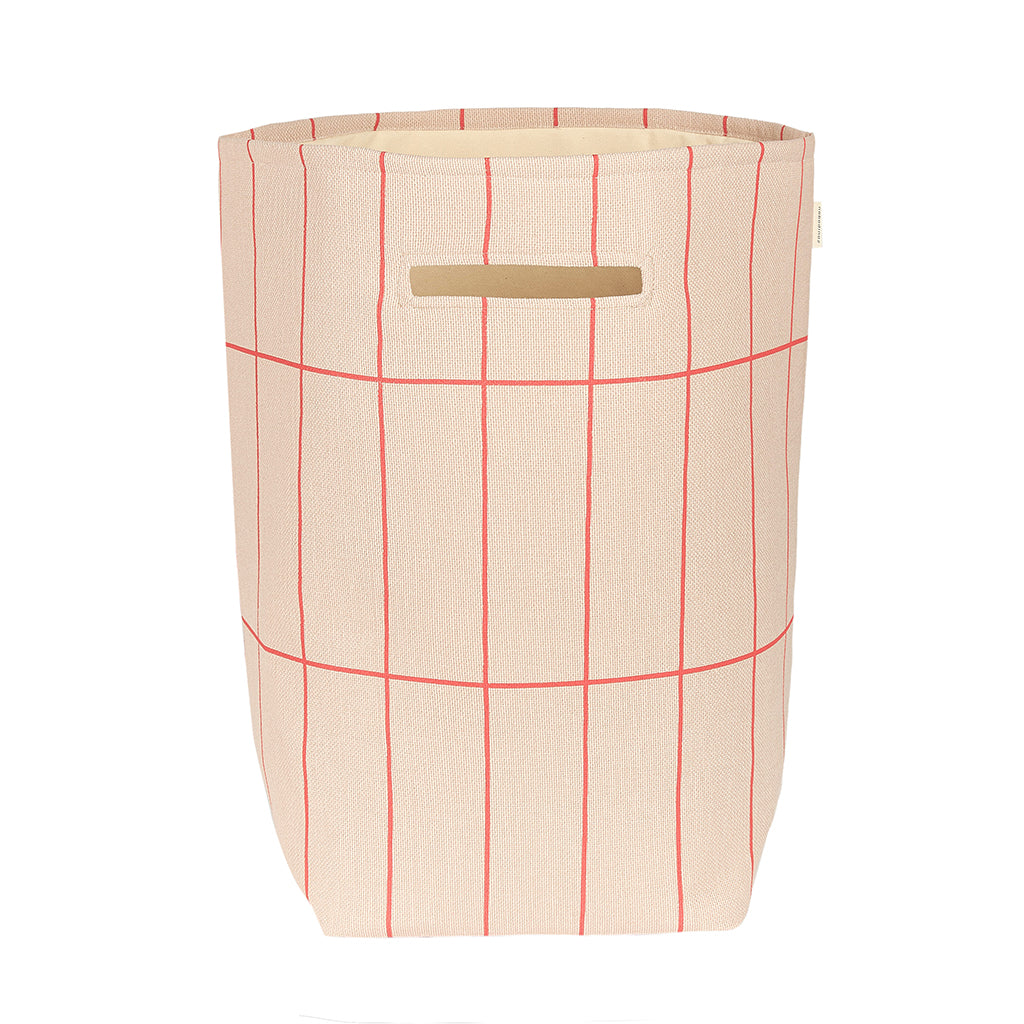 Nobodinoz Vibes opbevaringskurv, large - Pink red grid
