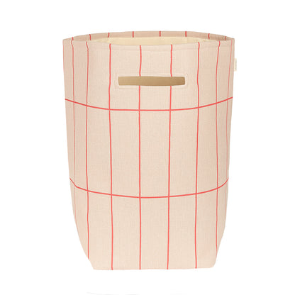 Nobodinoz Vibes opbevaringskurv, large - Pink red grid